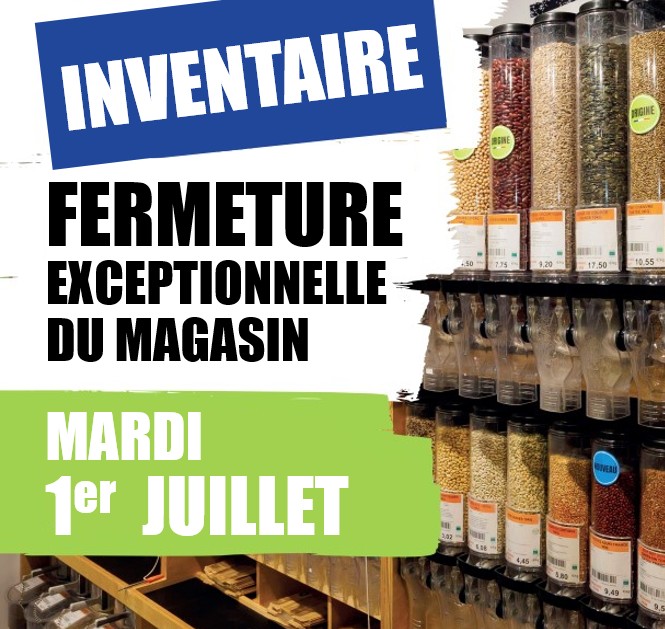 Magasin fermé pour inventaire